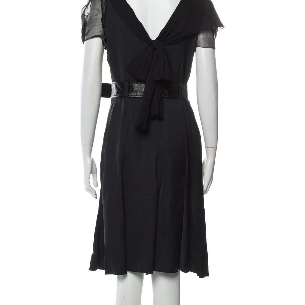 Vintage Prada Black Silk Knee-Length Dress 2008 S/S Size M US8 IT44 - Picture 3 of 3